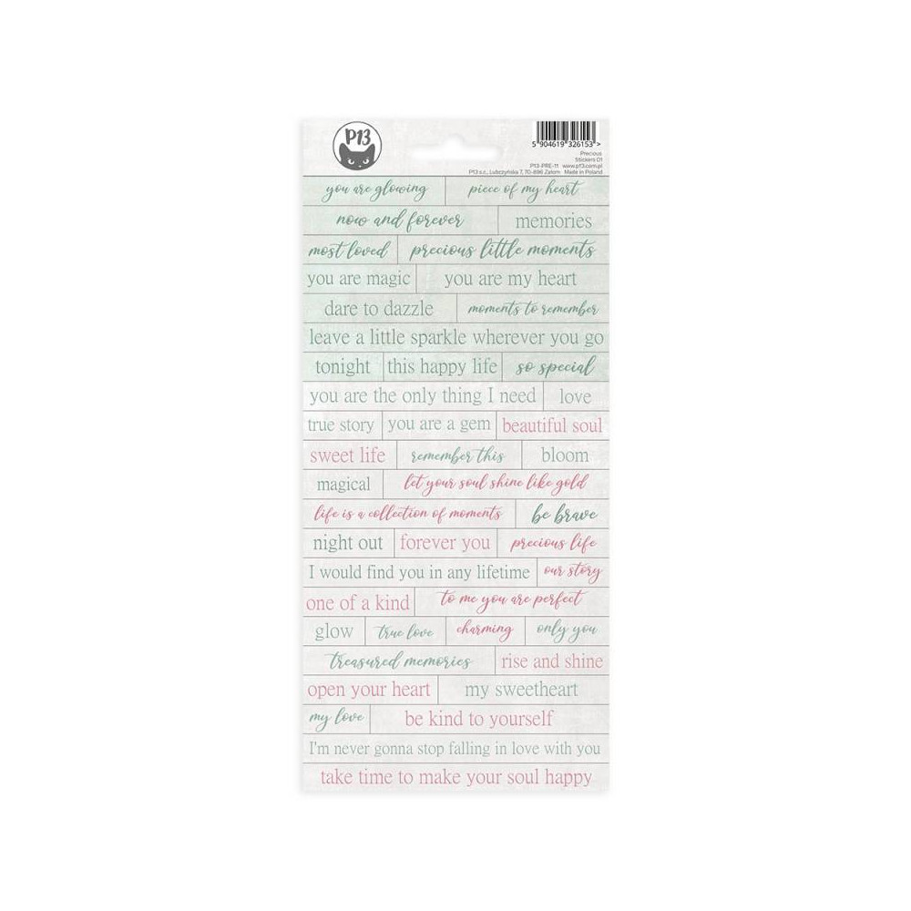 Arkusz naklejek 10,5 x 23 cm - Piątek Trzynastego - Precious 01