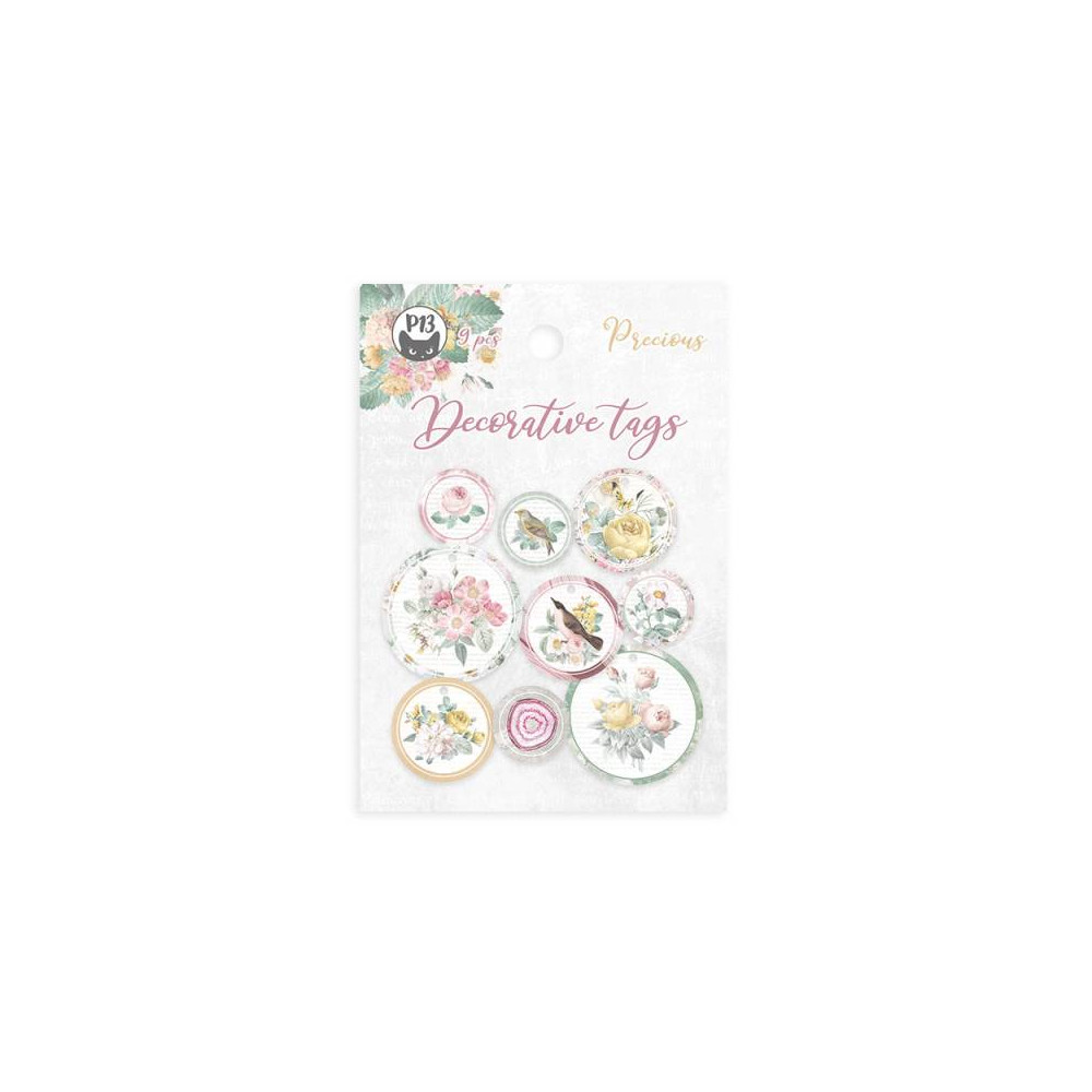 Decorative tags - Piątek Trzynastego - Precious 01, 9 pcs.