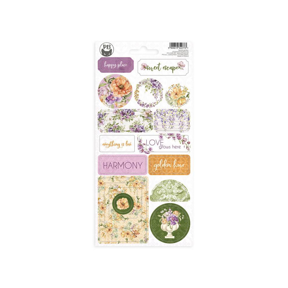 Cardboard stickers 10,5 x 22 cm - Piątek Trzynastego - Secret garden 02