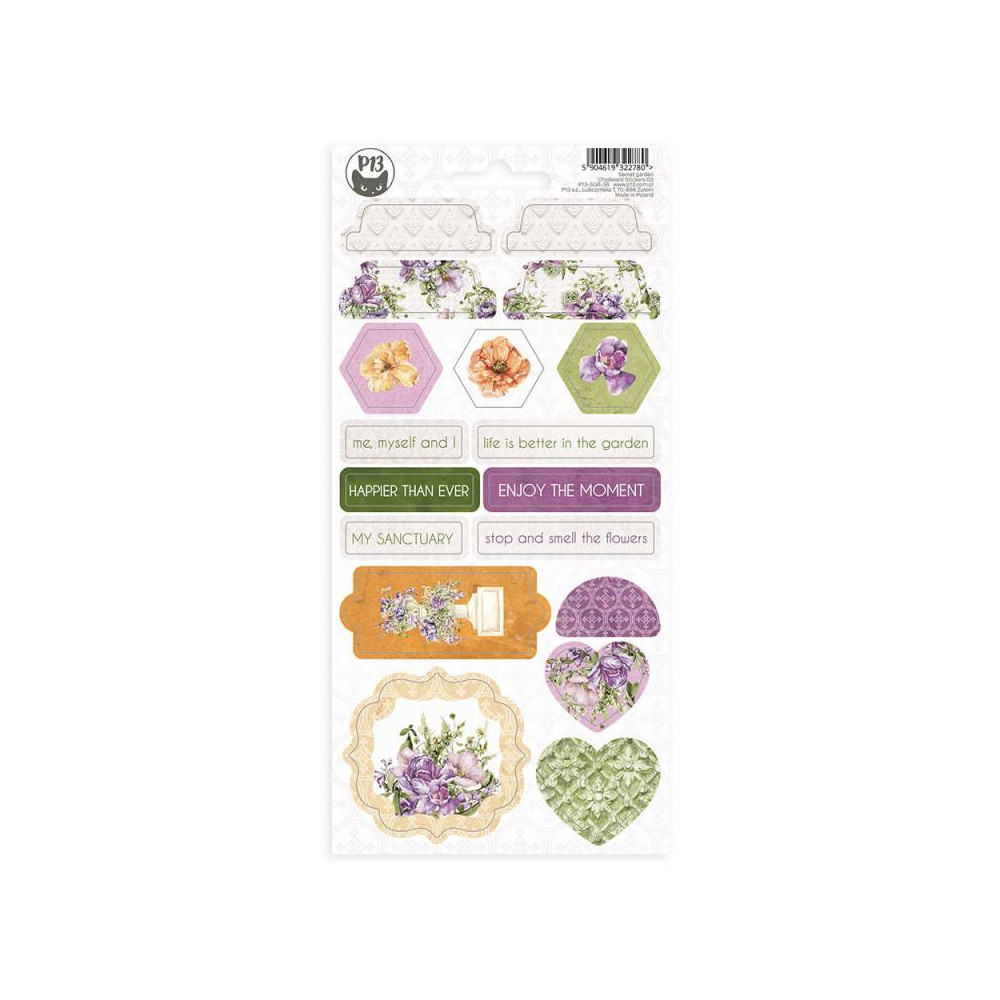 Cardboard stickers 10,5 x 22 cm - Piątek Trzynastego - Secret garden 03