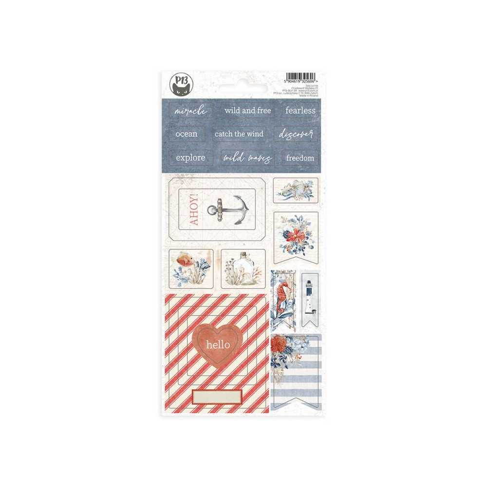 Arkusz naklejek tekturowych 10,5 x 23 cm - Piątek Trzynastego - Sea la vie 01