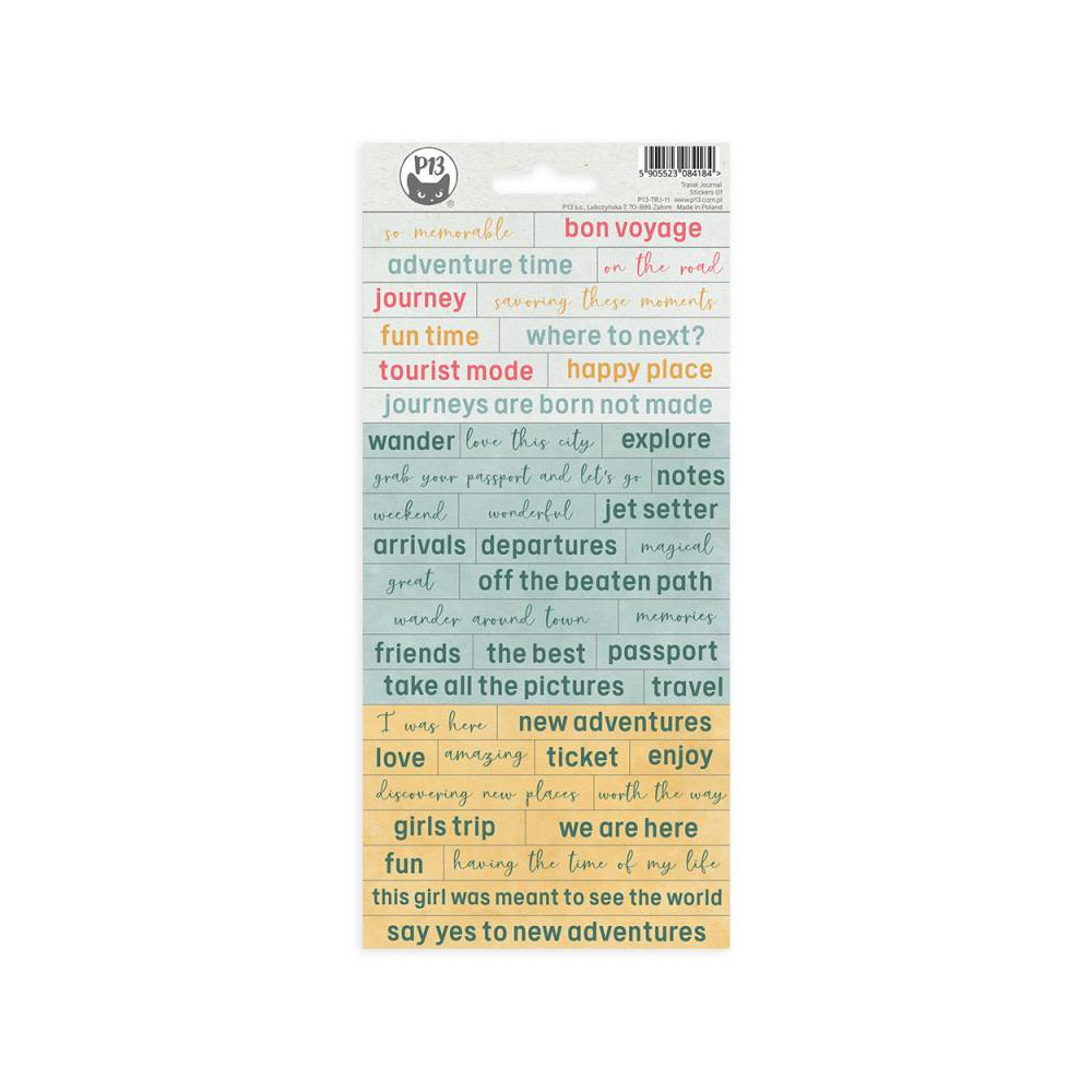 Arkusz naklejek - Piątek Trzynastego - Travel Journal 01
