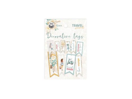 Decorative tags - Piątek Trzynastego - Travel Journal 02, 10 pcs.