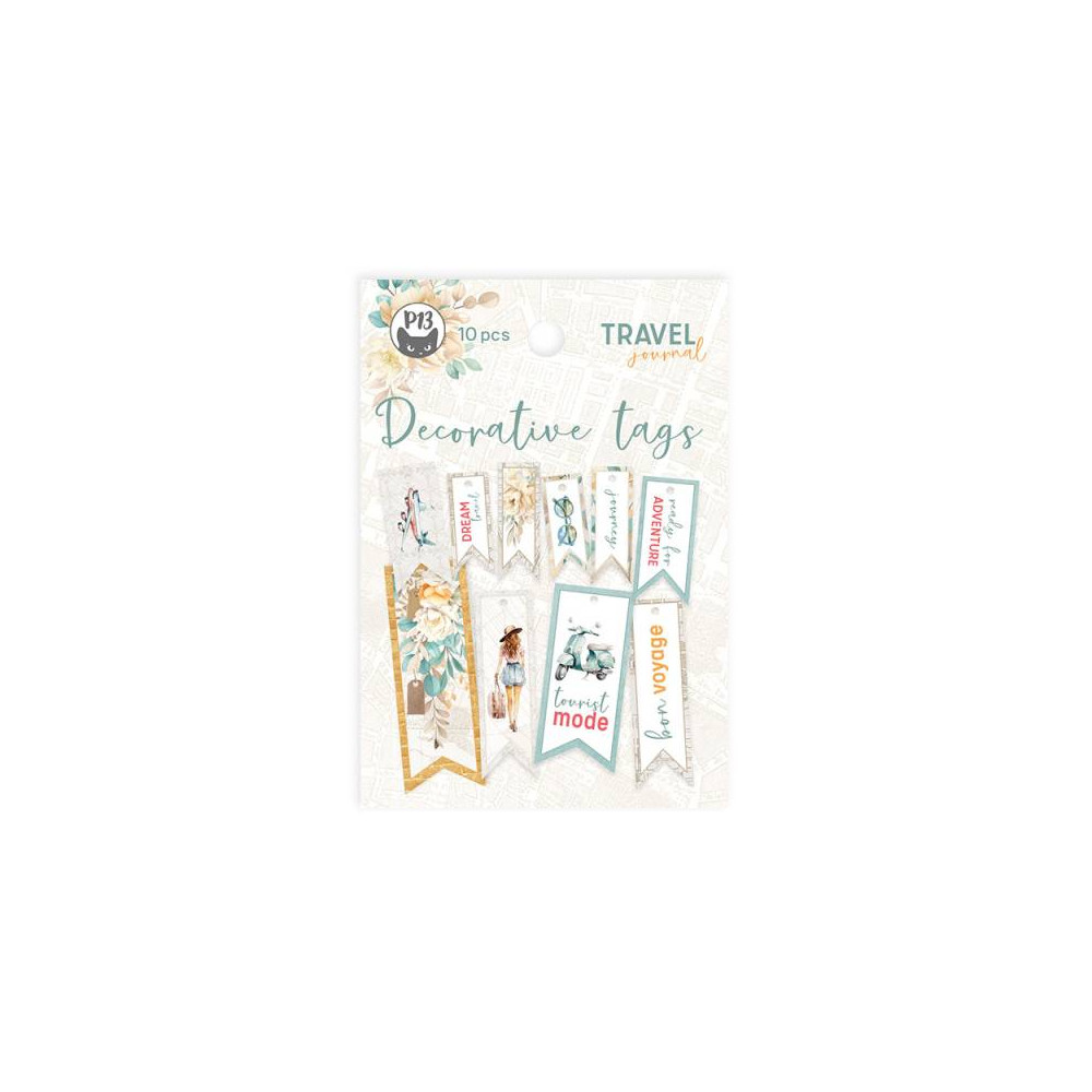 Decorative tags - Piątek Trzynastego - Travel Journal 02, 10 pcs.