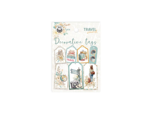 Decorative tags - Piątek Trzynastego - Travel Journal 03, 7 pcs.