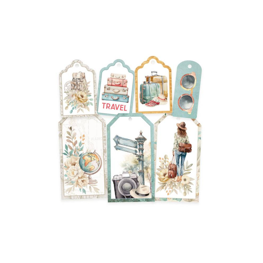 Decorative tags - Piątek Trzynastego - Travel Journal 03, 7 pcs.