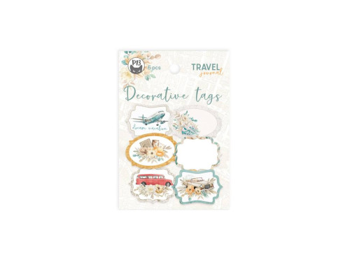 Decorative tags - Piątek Trzynastego - Travel Journal 04, 6 pcs.