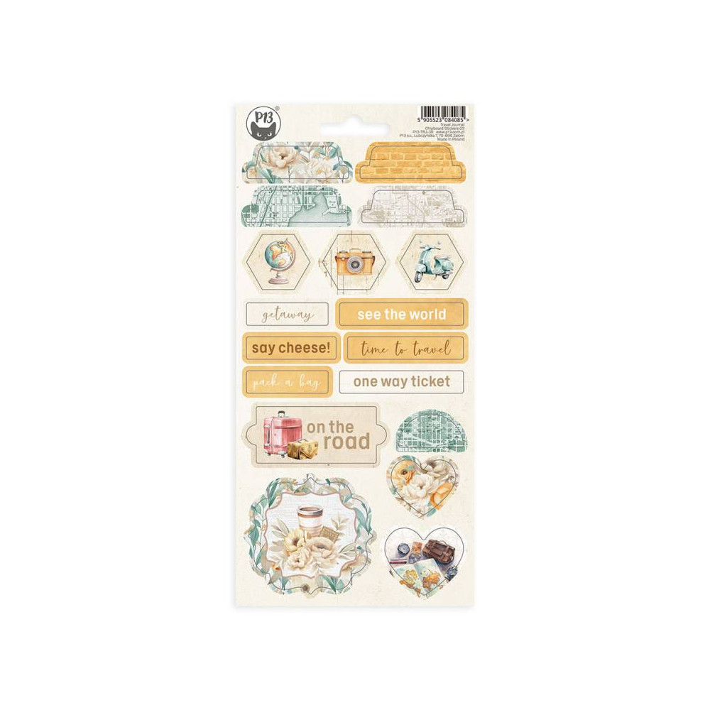 Arkusz naklejek tekturowych - Piątek Trzynastego - Travel Journal 03