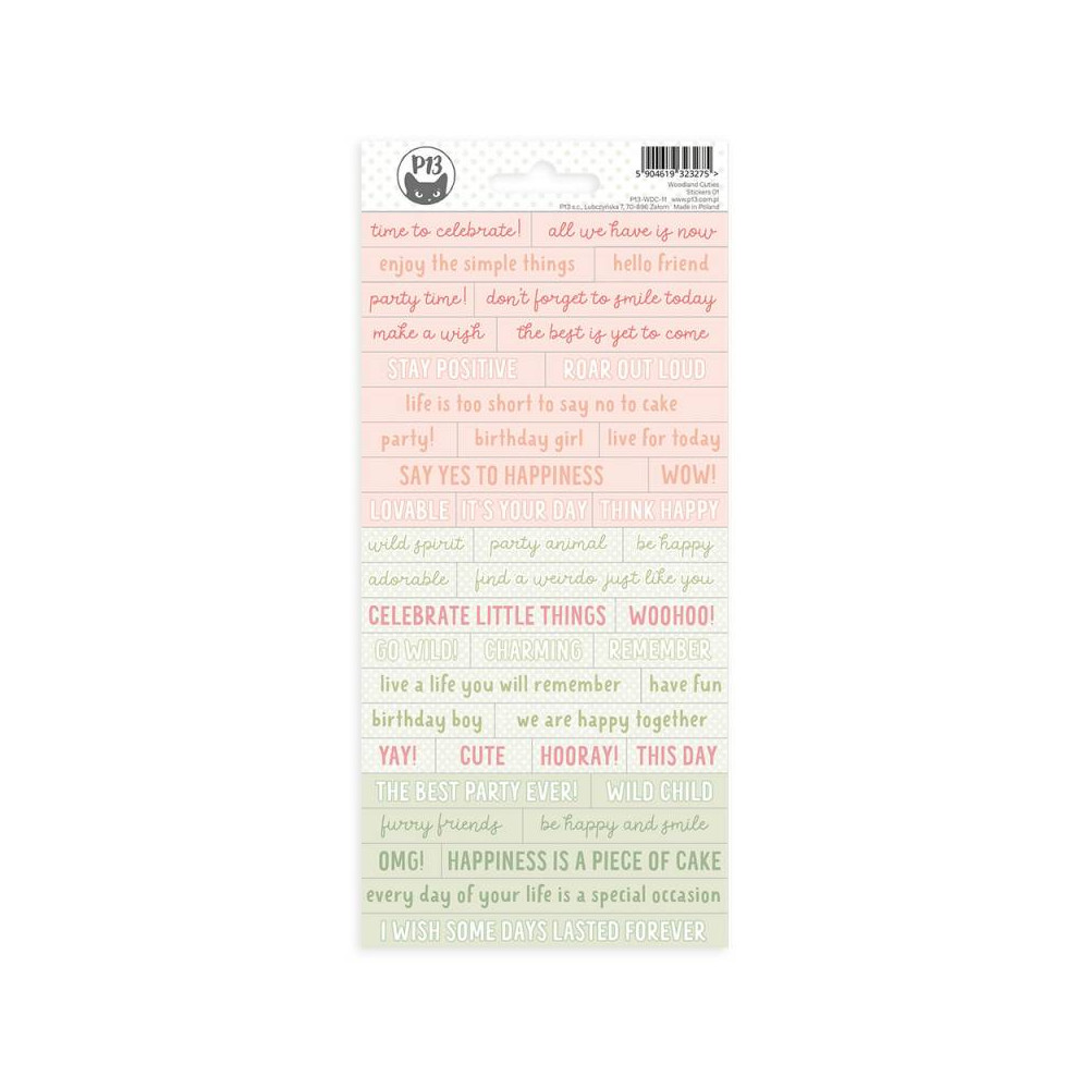 Arkusz naklejek - Piątek Trzynastego - Woodland cuties 01