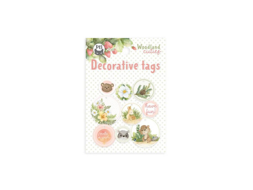 Decorative tags - Piątek Trzynastego - Woodland cuties 01, 9 pcs.