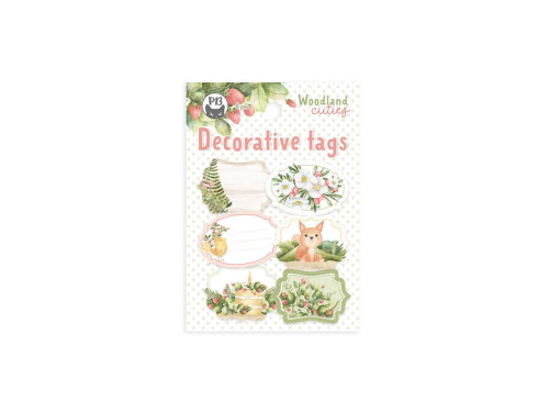 Decorative tags - Piątek Trzynastego - Woodland cuties 04, 6 pcs.