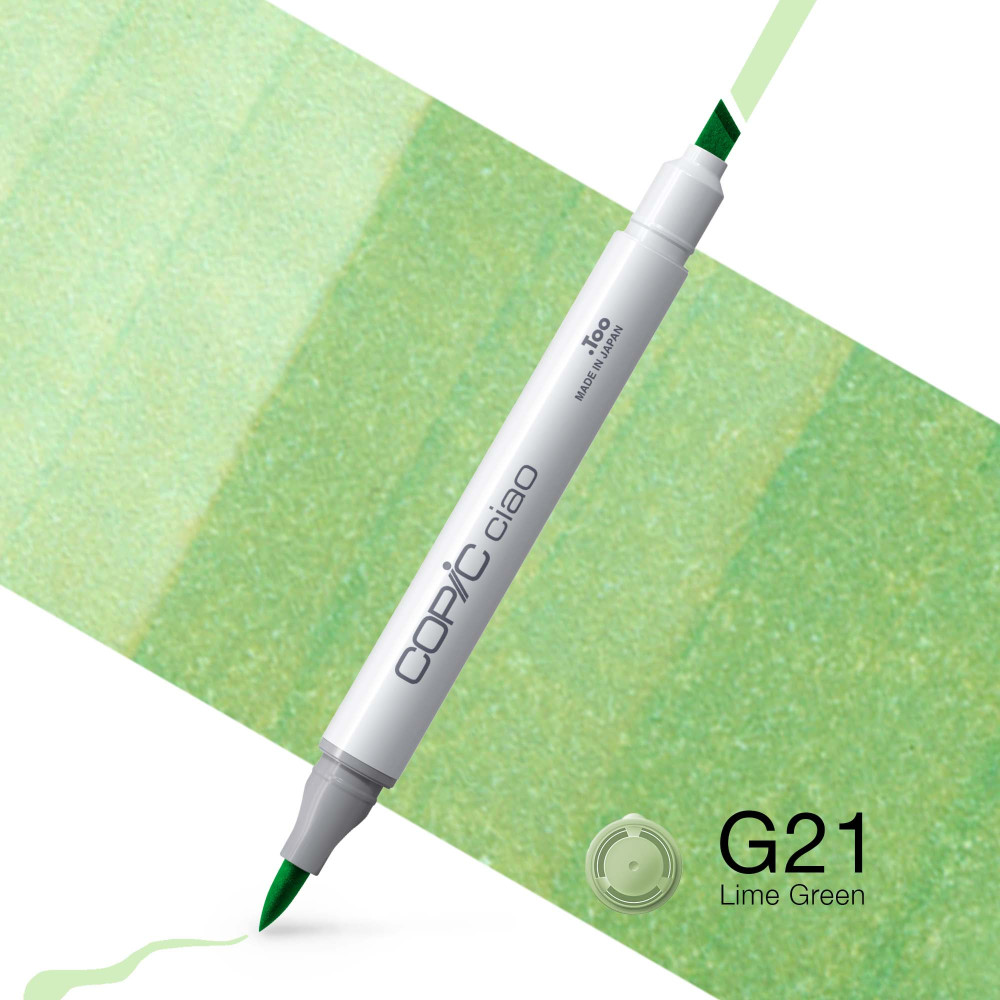 Copic Ciao dual-tip alcohol-based marker - G21 Lime Green