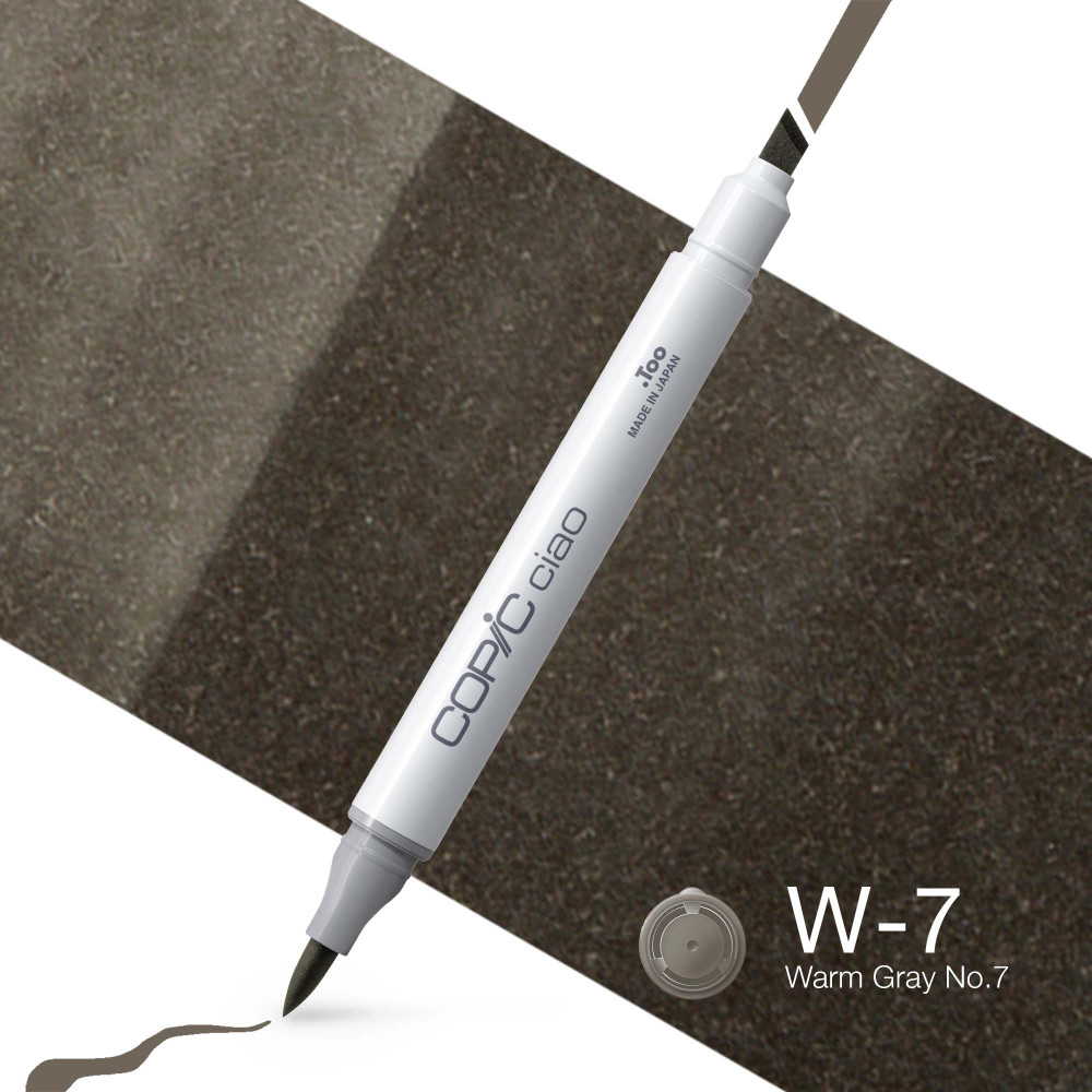 Copic Ciao dual-tip alcohol-based marker - W-7 Warm Gray No. 7