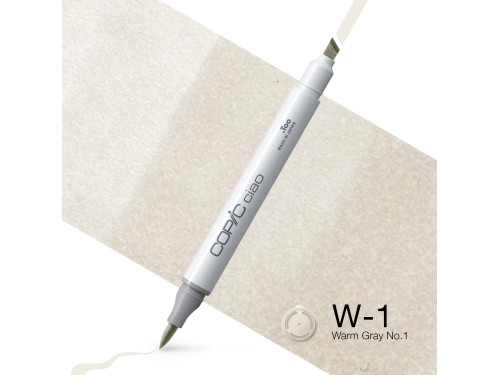Copic Ciao dual-tip alcohol-based marker - W-1 Warm Gray No. 1