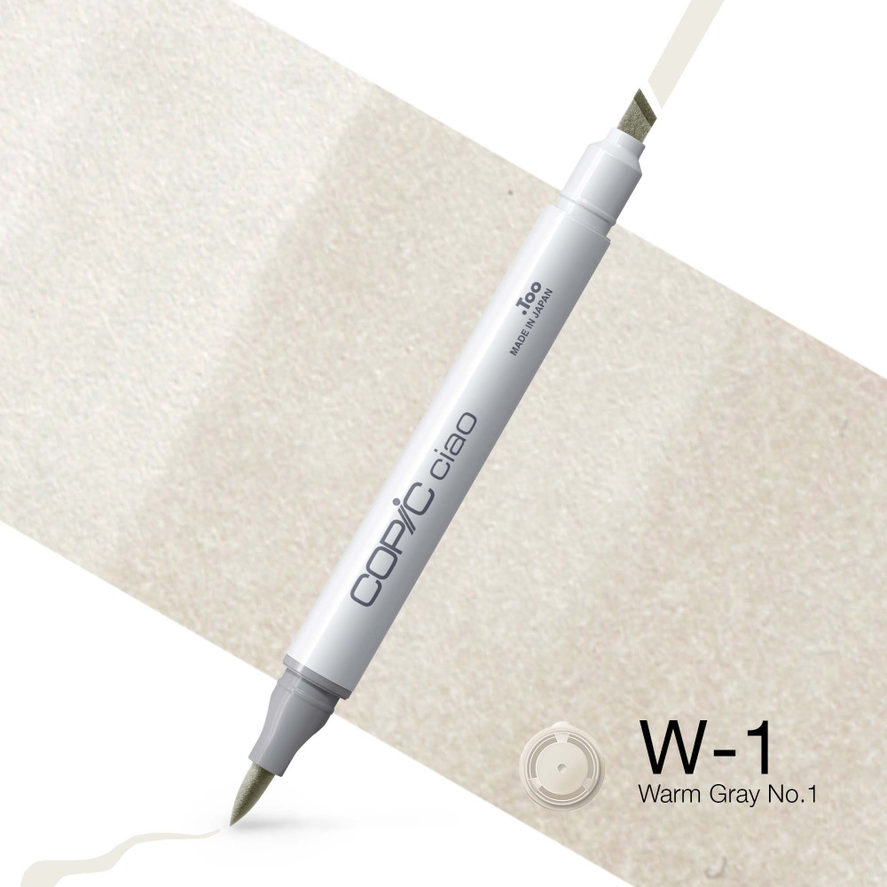 Copic Ciao dual-tip alcohol-based marker - W-1 Warm Gray No. 1