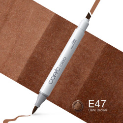 Copic Ciao dual-tip alcohol-based marker - E47 Dark Brown