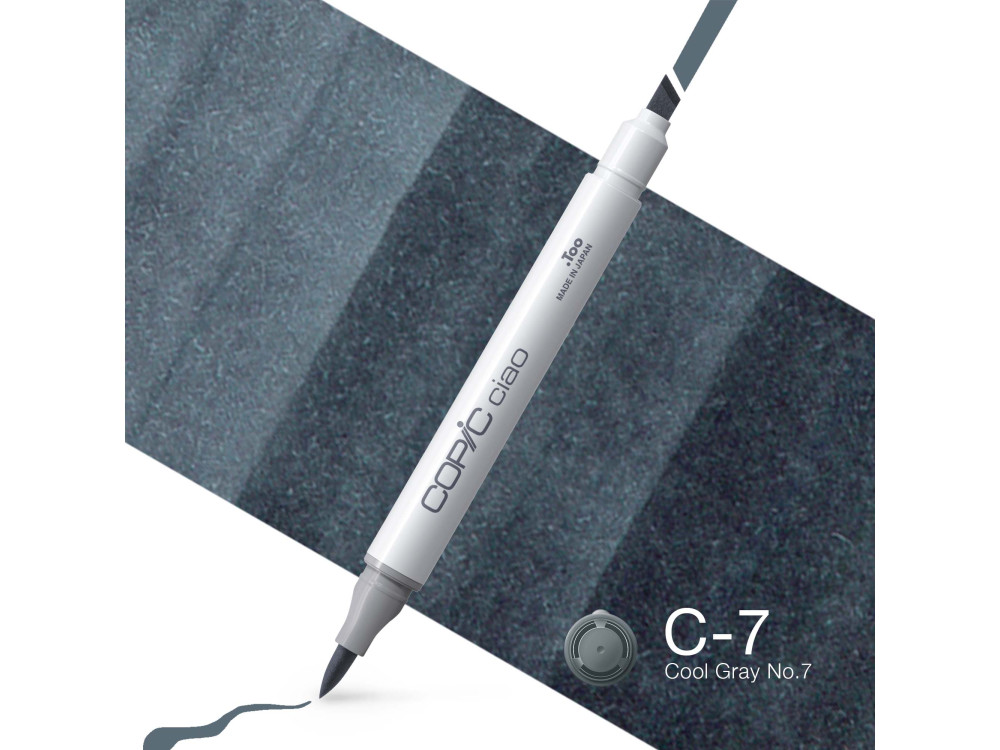 Copic Ciao dual-tip alcohol-based marker - C-7 Cool Gray No.7