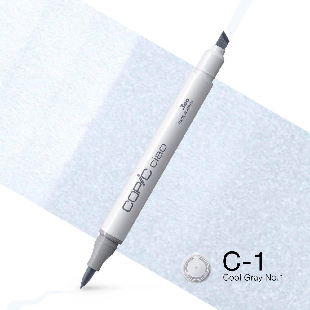Copic Ciao dual-tip alcohol-based marker - C-1 Cool Gray No.1