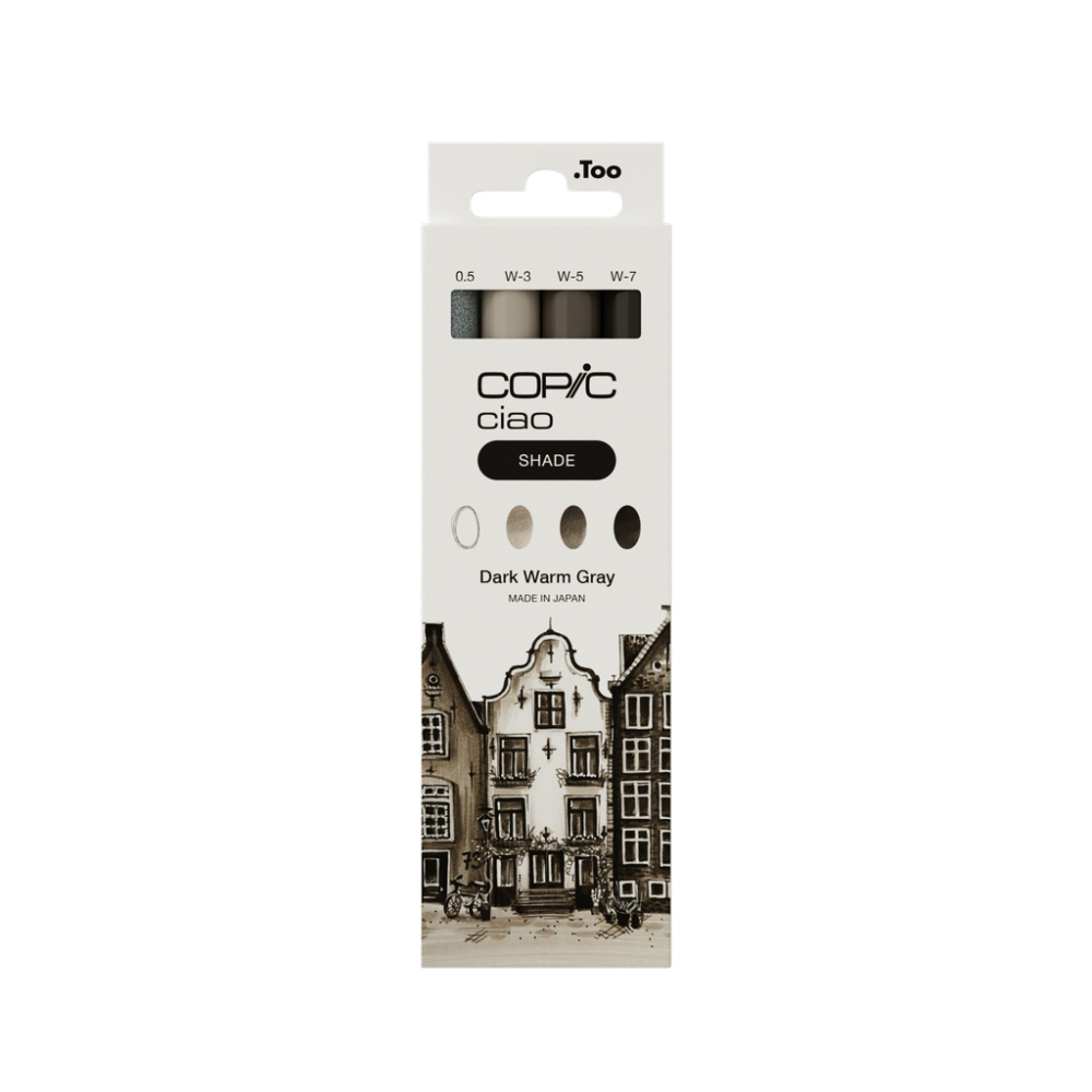 Set of Copic Ciao Shade dual-tip alcohol-based markers - Dark Warm Gray