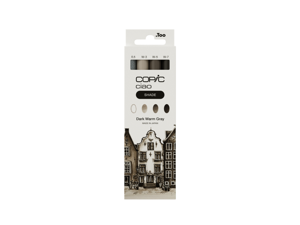 Set of Copic Ciao Shade dual-tip alcohol-based markers - Dark Warm Gray