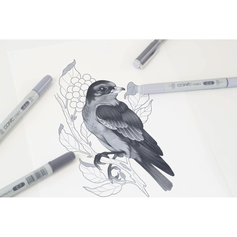 Set of Copic Ciao Shade dual-tip alcohol-based markers - Dark Cool Gray
