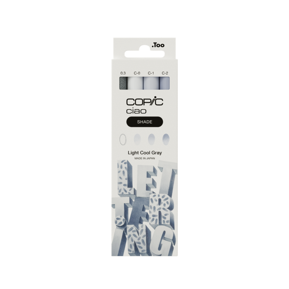 Set of Copic Ciao Shade dual-tip alcohol-based markers - Light Cool Gray