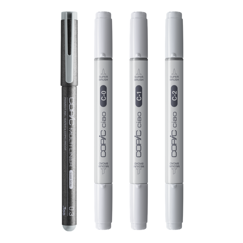 Set of Copic Ciao Shade dual-tip alcohol-based markers - Light Cool Gray