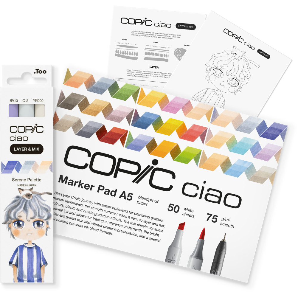 Set of Copic Ciao Layer & Mix dual-tip alcohol-based markers - Serene Palette