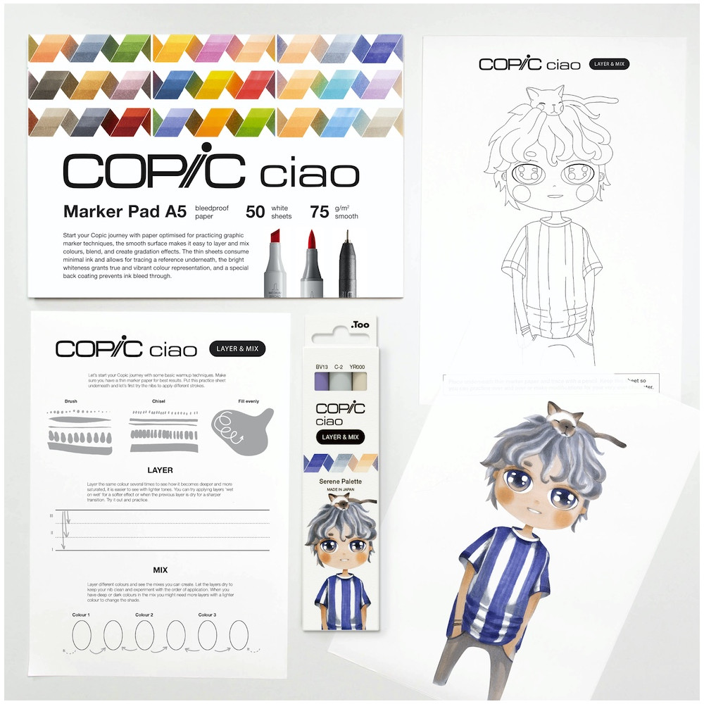 Zestaw markerów dwustronnych Copic Ciao Layer & Mix - Serene Palette