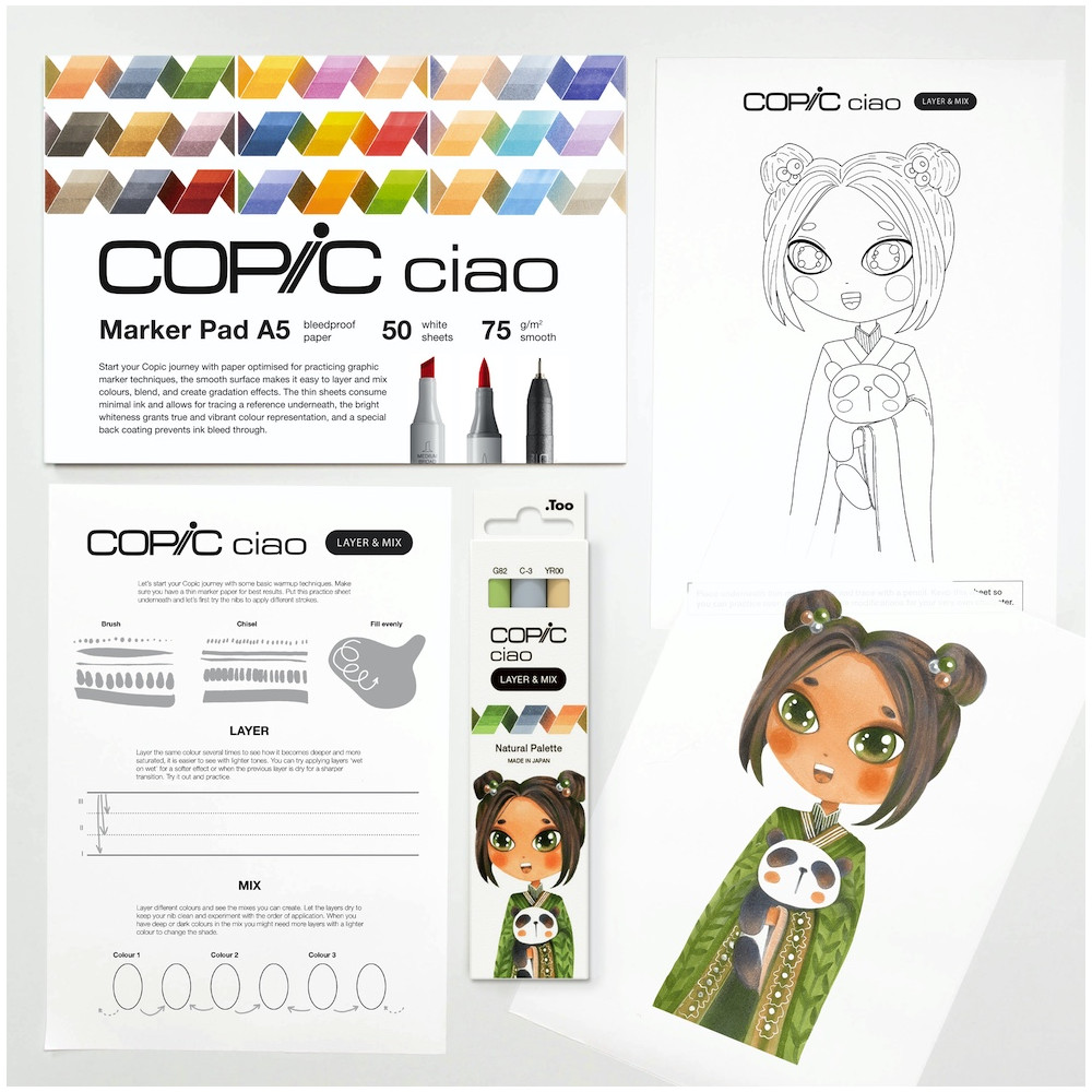 Zestaw markerów dwustronnych Copic Ciao Layer & Mix - Natural Palette