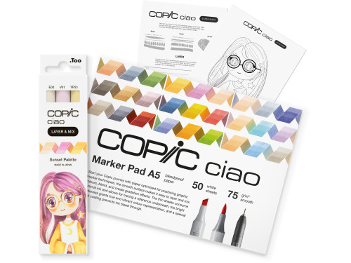 Set of Copic Ciao Layer & Mix dual-tip alcohol-based markers - Sunset Palette