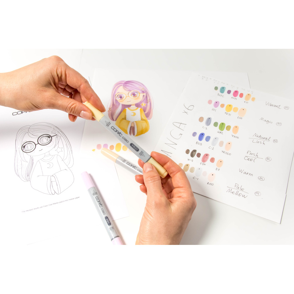 Set of Copic Ciao Layer & Mix dual-tip alcohol-based markers - Sunset Palette