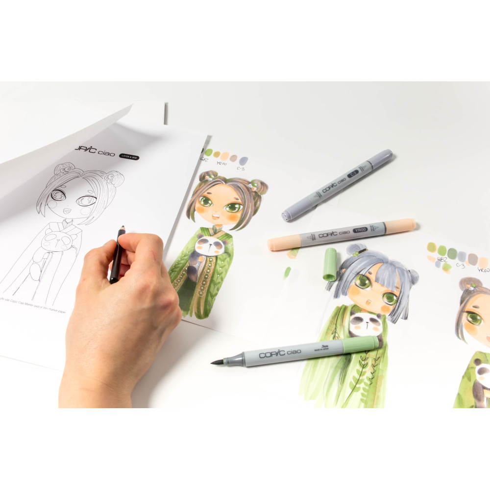 Set of Copic Ciao Layer & Mix dual-tip alcohol-based markers - Natural Palette
