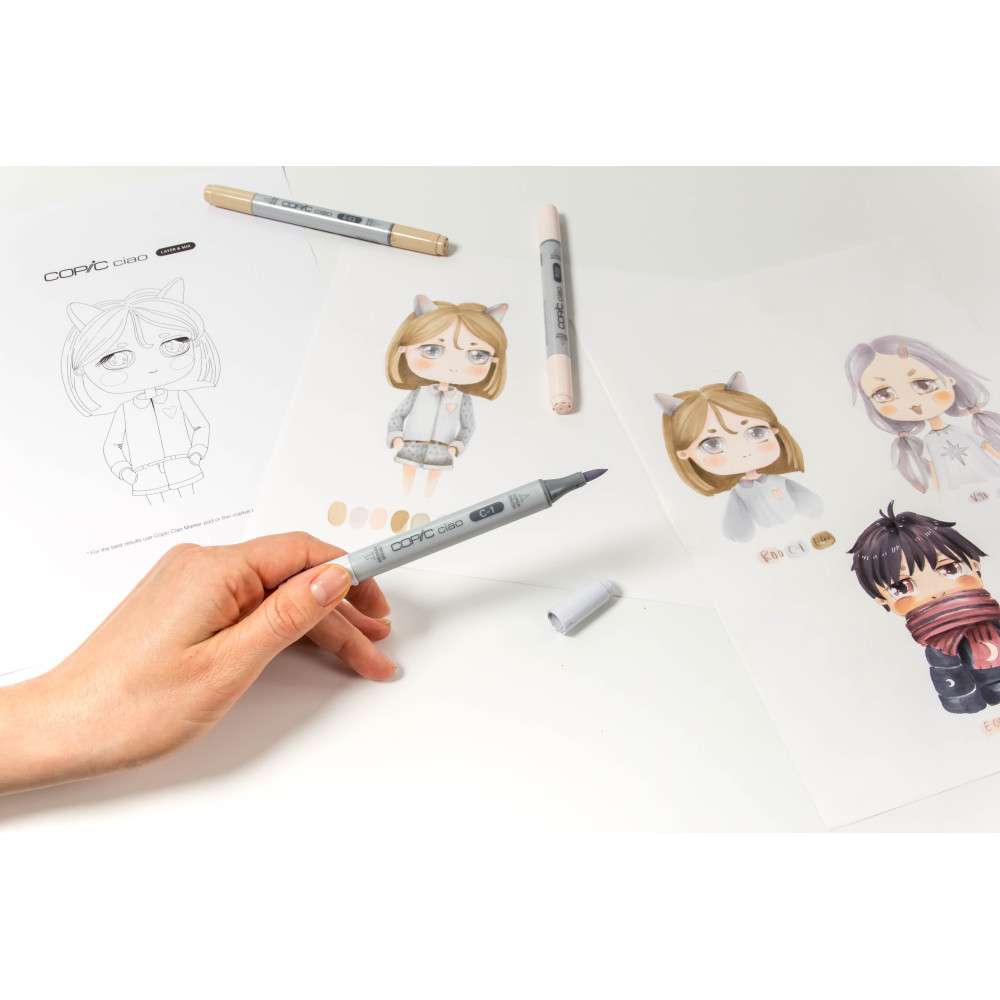Set of Copic Ciao Layer & Mix dual-tip alcohol-based markers - Mellow Palette