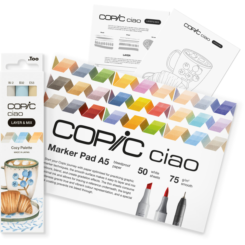 Set of Copic Ciao Layer & Mix dual-tip alcohol-based markers - Cozy Palette