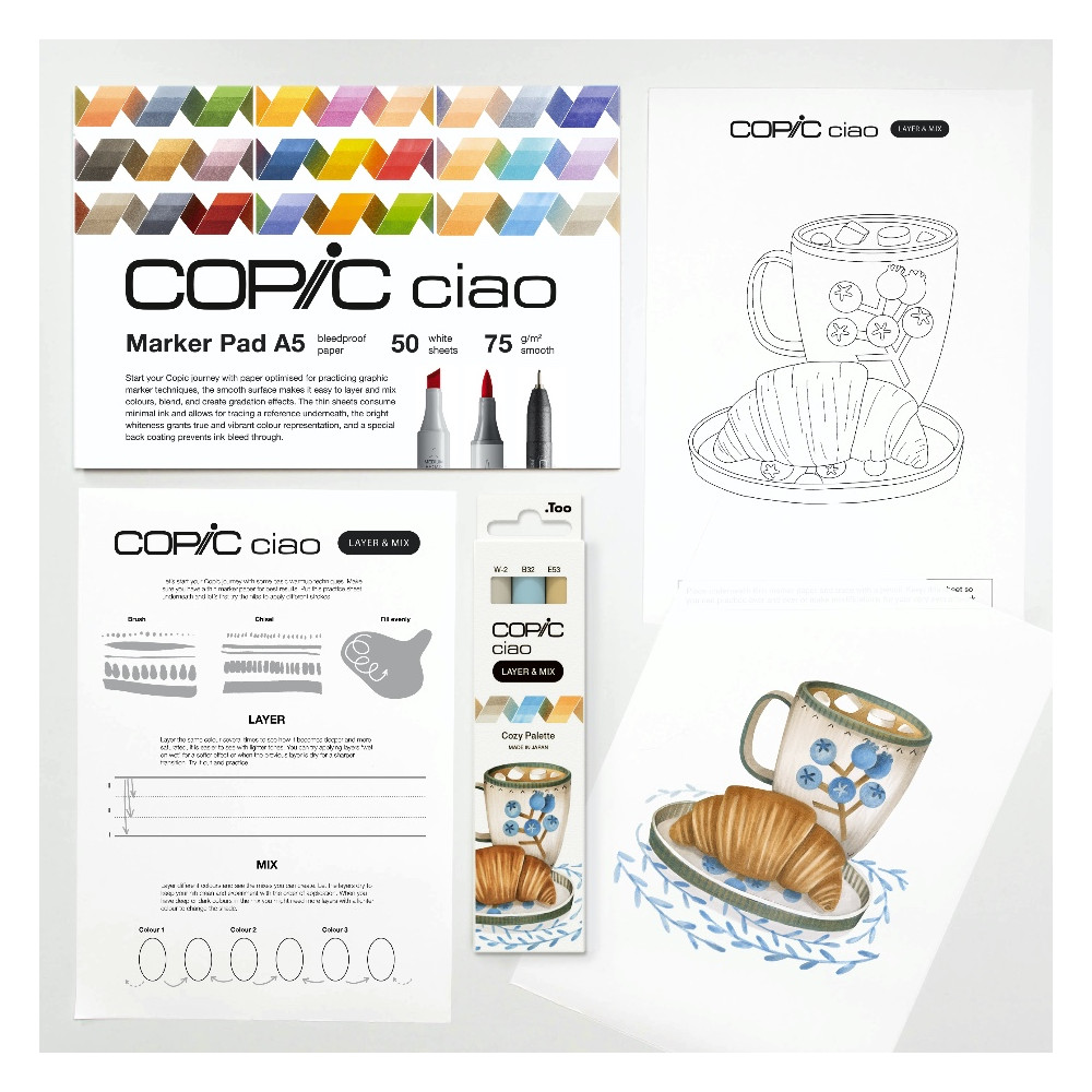 Set of Copic Ciao Layer & Mix dual-tip alcohol-based markers - Cozy Palette