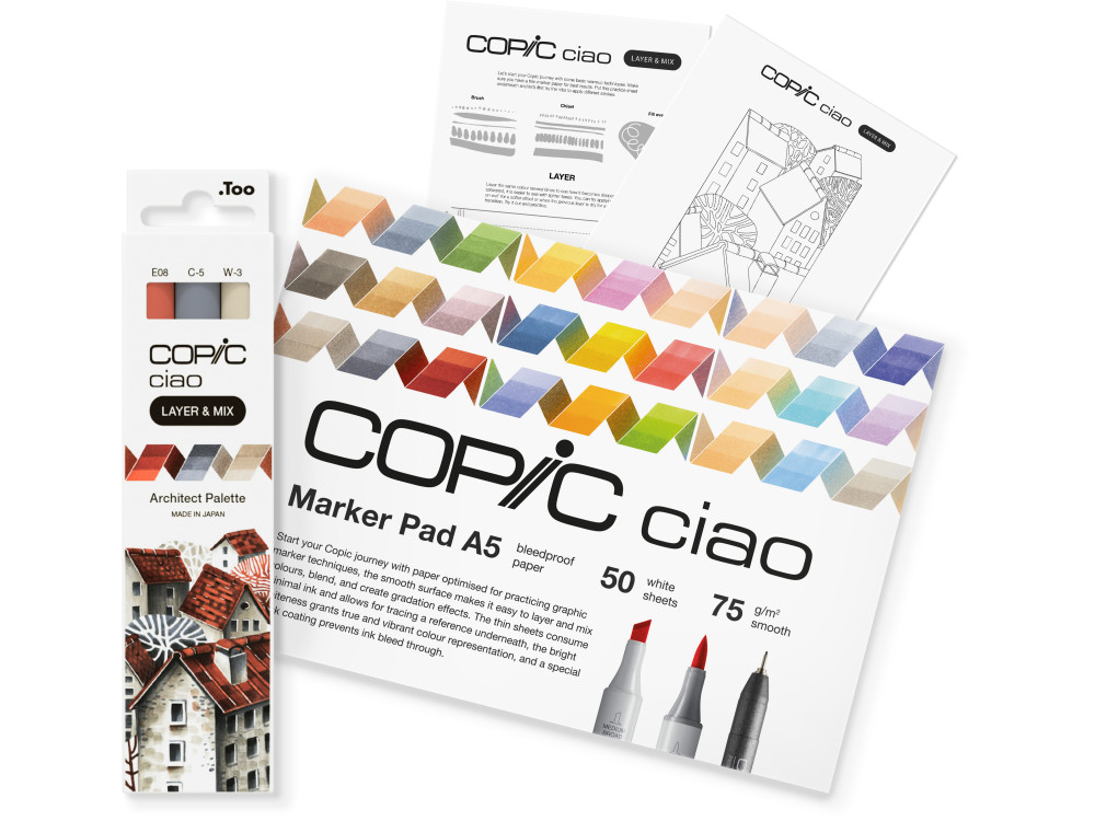 Set of Copic Ciao Layer & Mix dual-tip alcohol-based markers - Architect Palette