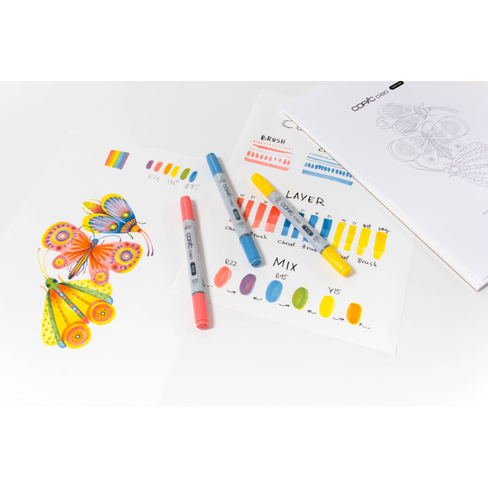Set of Copic Ciao Layer & Mix dual-tip alcohol-based markers - Brilliant Palette