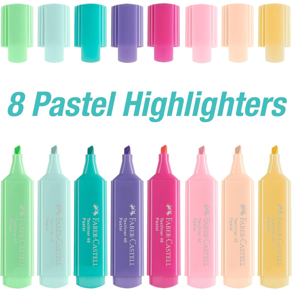 Set of pastel highlighters - Faber-Castell - 8 pcs.