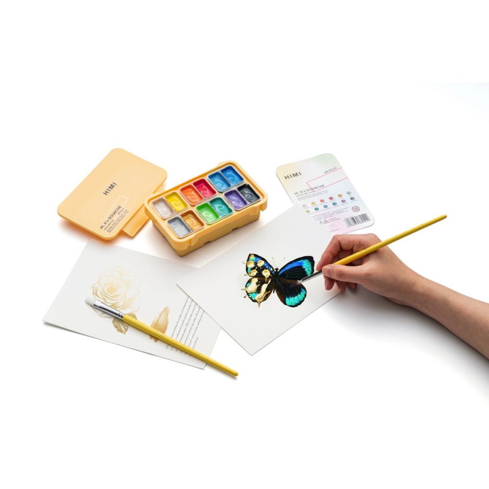 Zestaw gwaszy Twin Cup Metallic - HIMI - 12 szt. x 12 ml