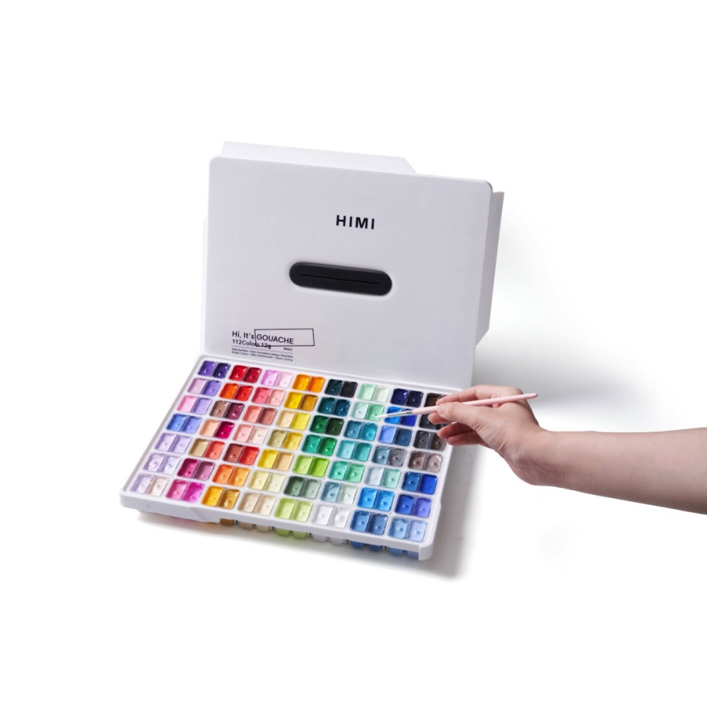 Set of Twin Cup Gouache paints - HIMI - White 112 pcs. x 12 g