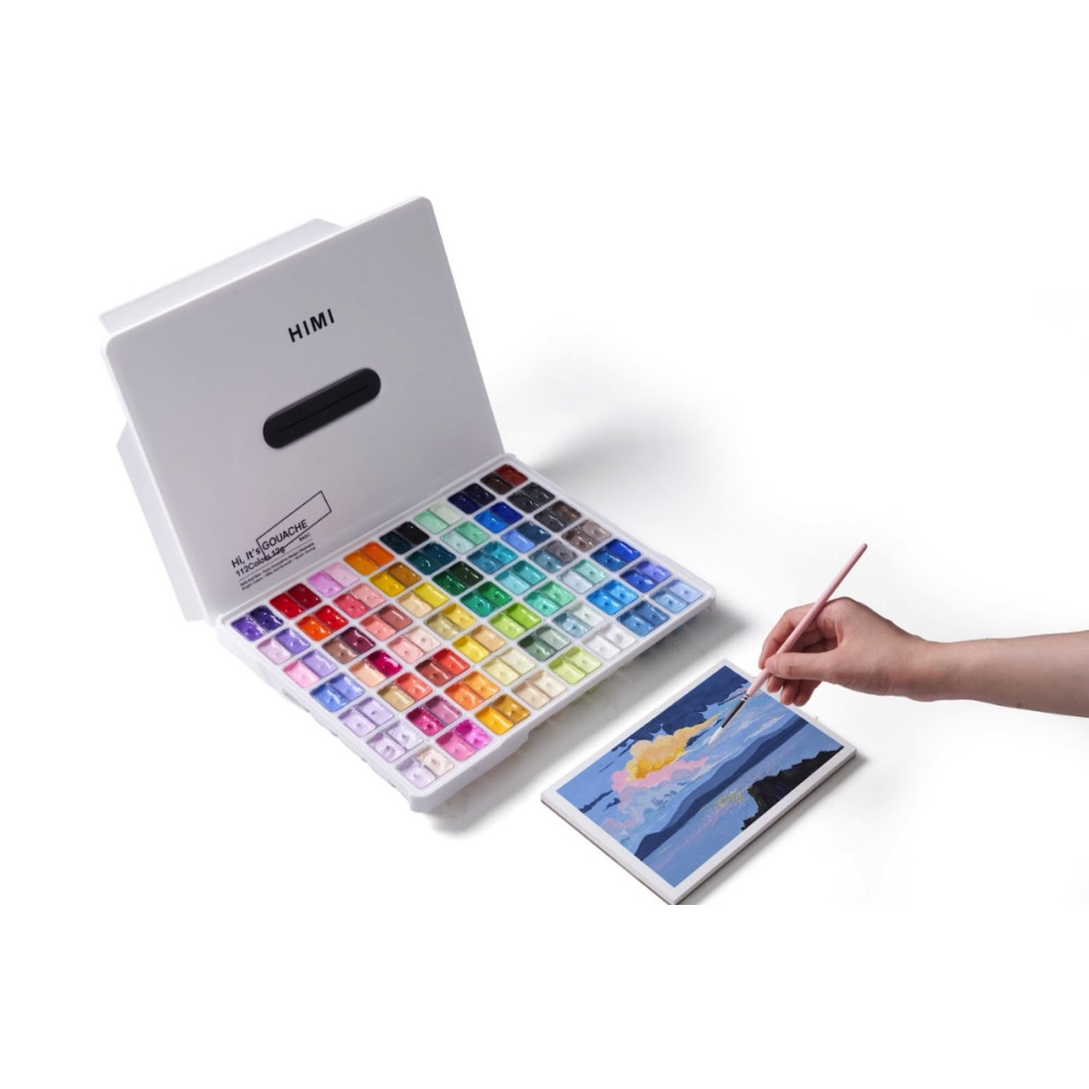 Set of Twin Cup Gouache paints - HIMI - White 112 pcs. x 12 g