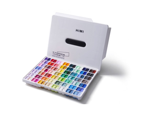 Set of Twin Cup Gouache paints - HIMI - White 112 pcs. x 12 g