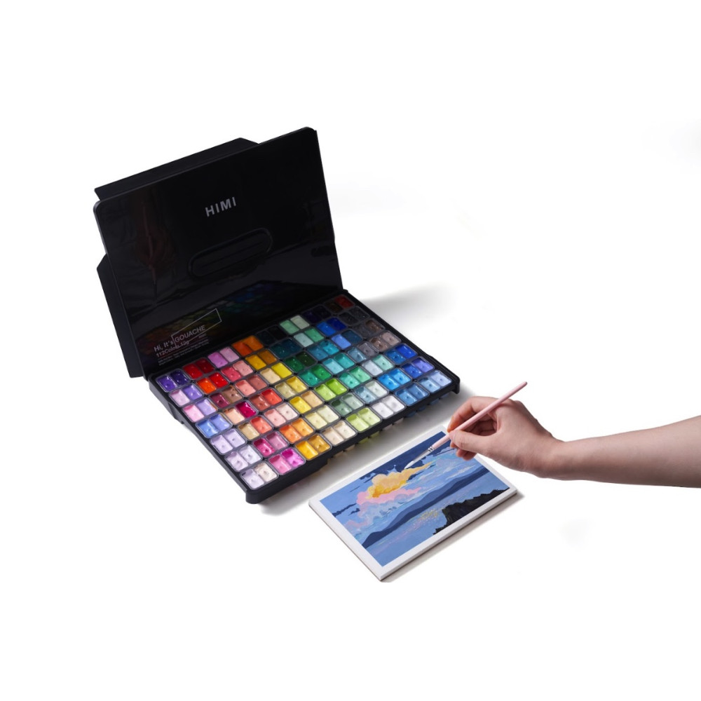 Set of Twin Cup Gouache paints - HIMI - Black 112 pcs. x 12 g