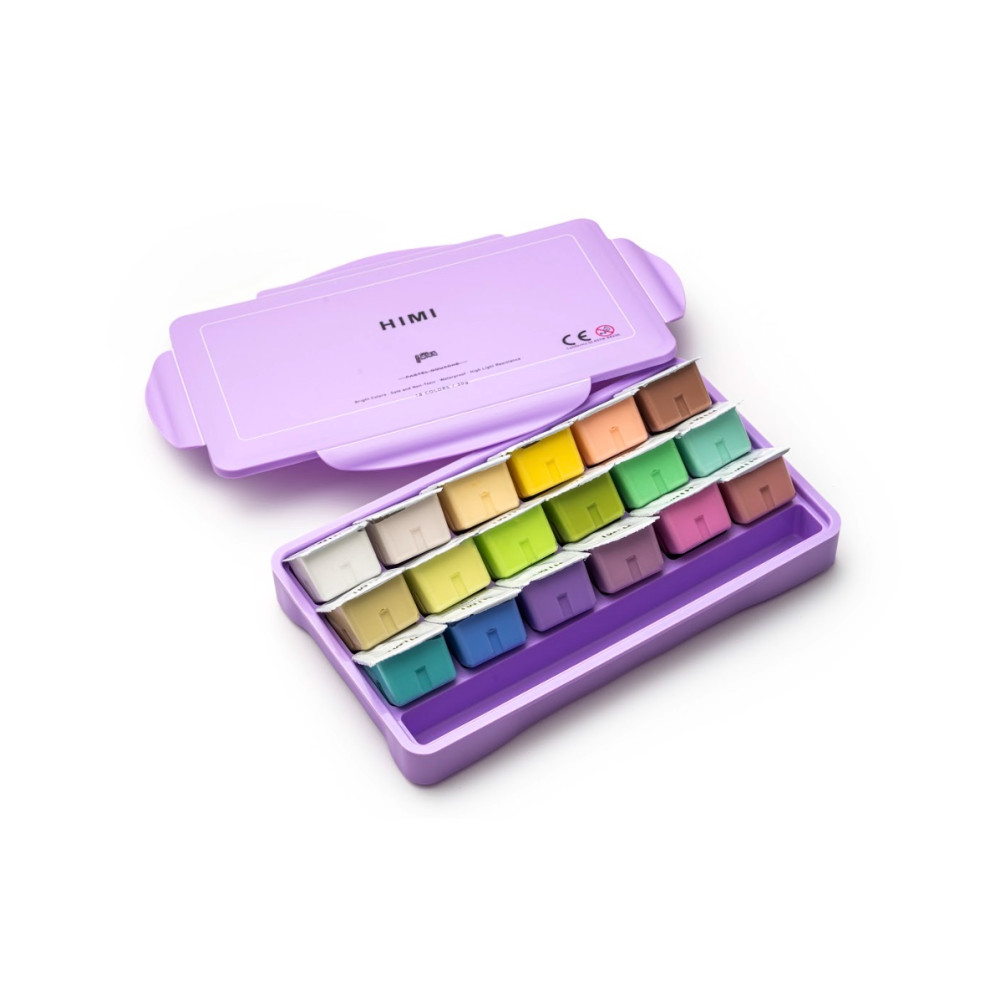 Zestaw gwaszy Jelly Cup Pastel - HIMI - 18 szt.