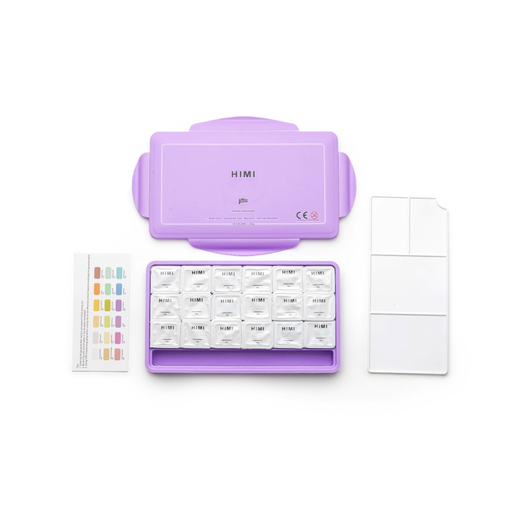 Zestaw gwaszy Jelly Cup Pastel - HIMI - 18 szt.