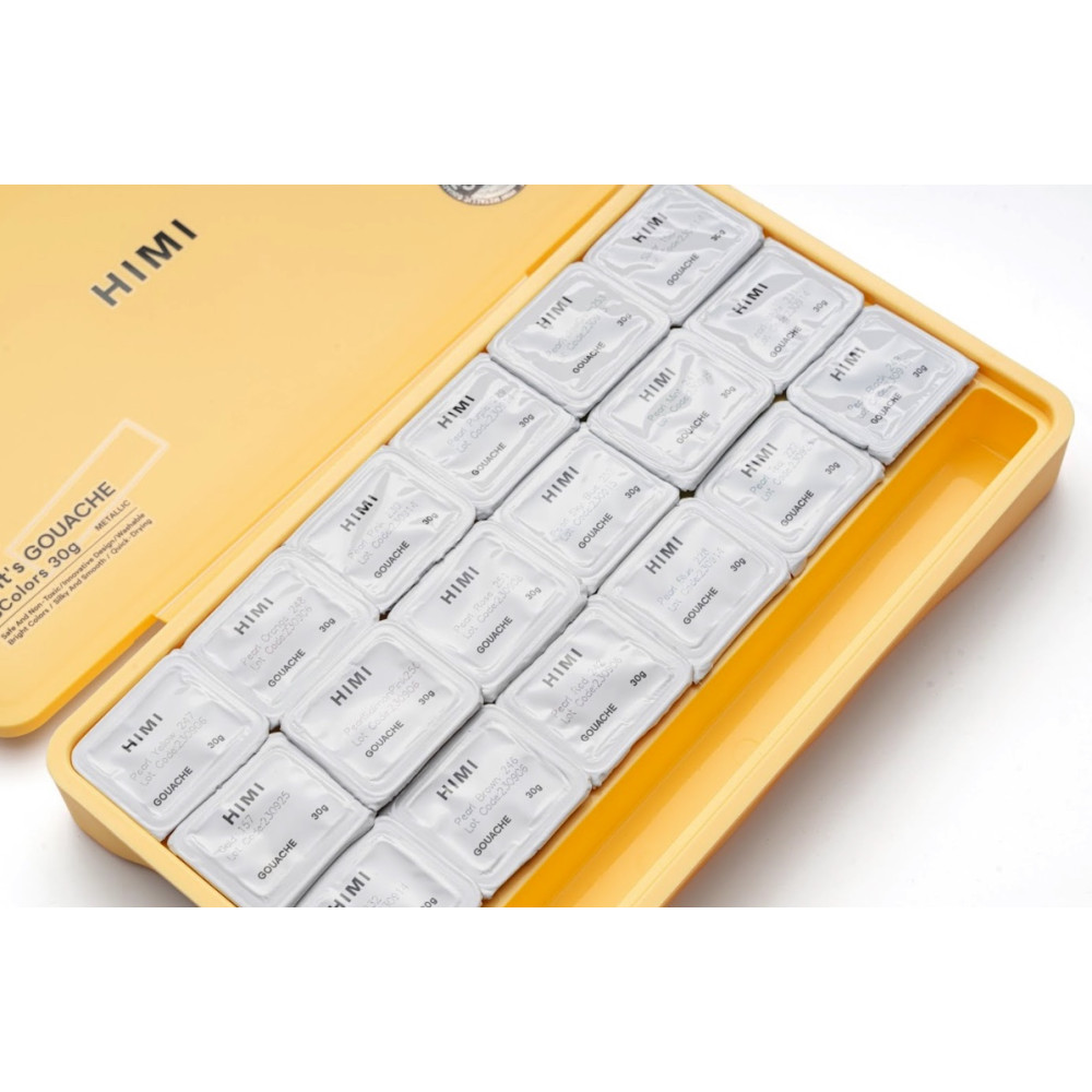 Zestaw gwaszy Jelly Cup Metallic - HIMI - 18 szt. x 30 g