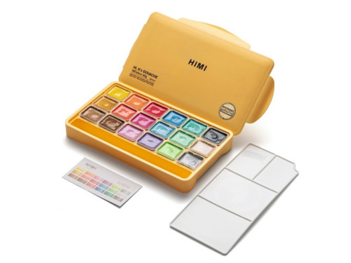 Set of Jelly Cup Metallic Gouache - HIMI - 18 pcs. x 30 g