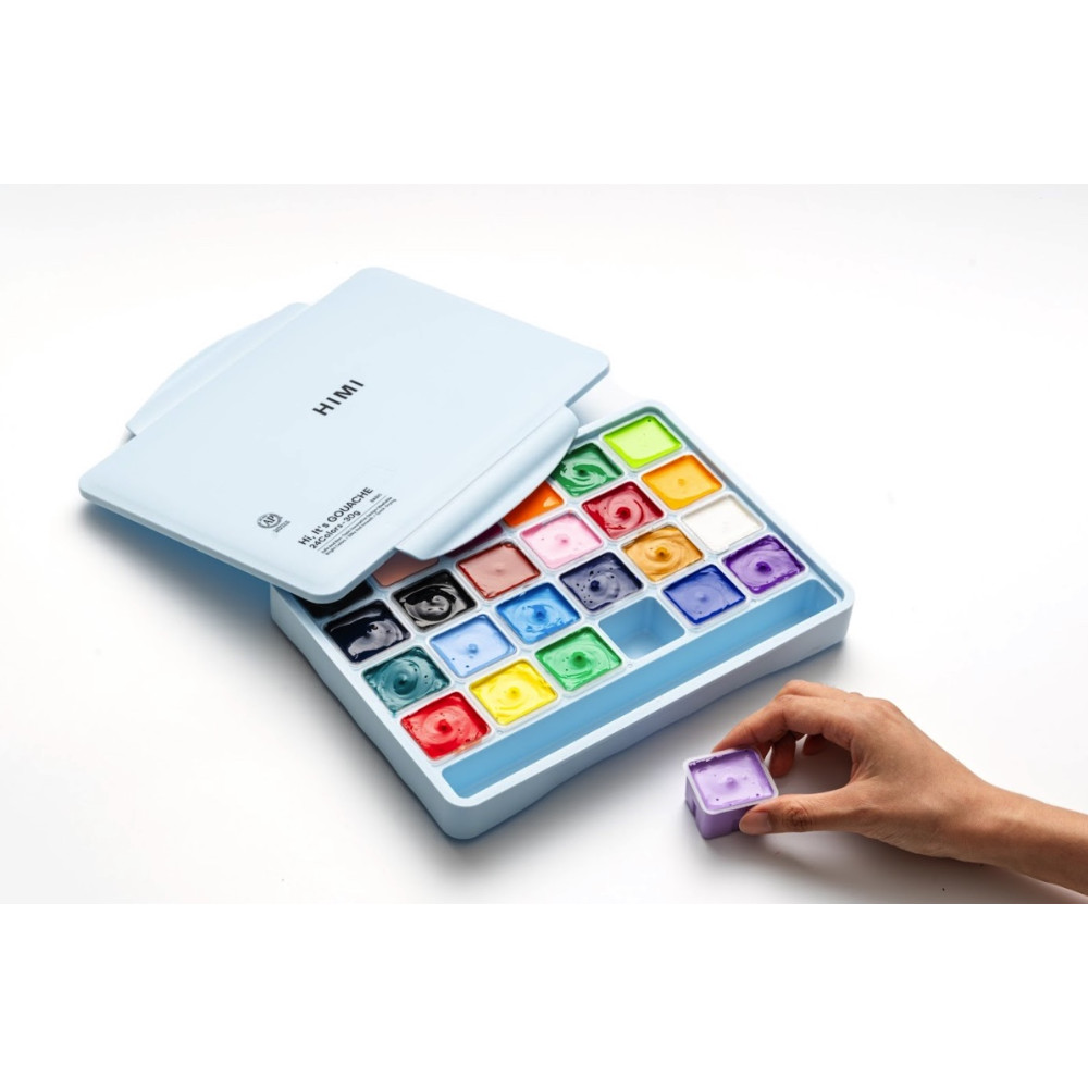 Set of Jelly Cup Gouache - HIMI - Ice Blue, 24 pcs. x 30 g