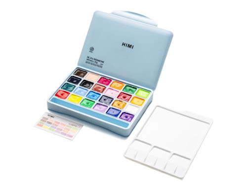 Set of Jelly Cup Gouache - HIMI - Ice Blue, 24 pcs. x 30 g